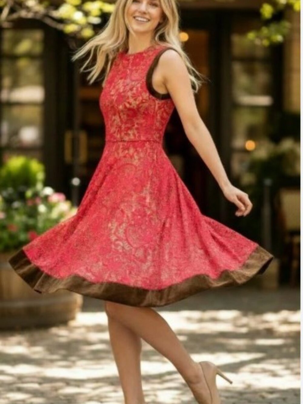 Jessica Simpson Cocktail Dress Size 6 Color Coral